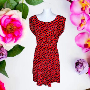 Old Navy Heart Print Dress Womens Medium. Cute dress navy and red